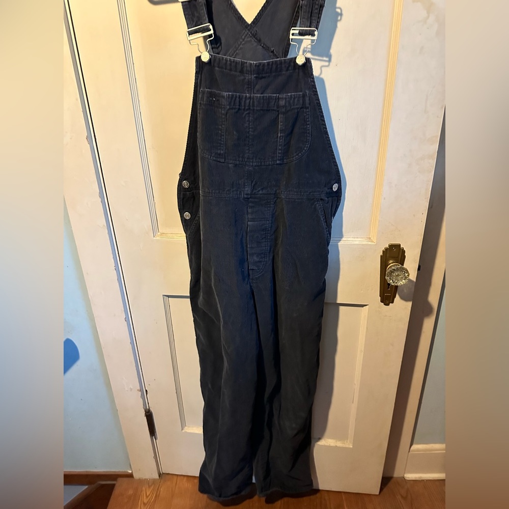 A&F Blue Corduroy Overalls